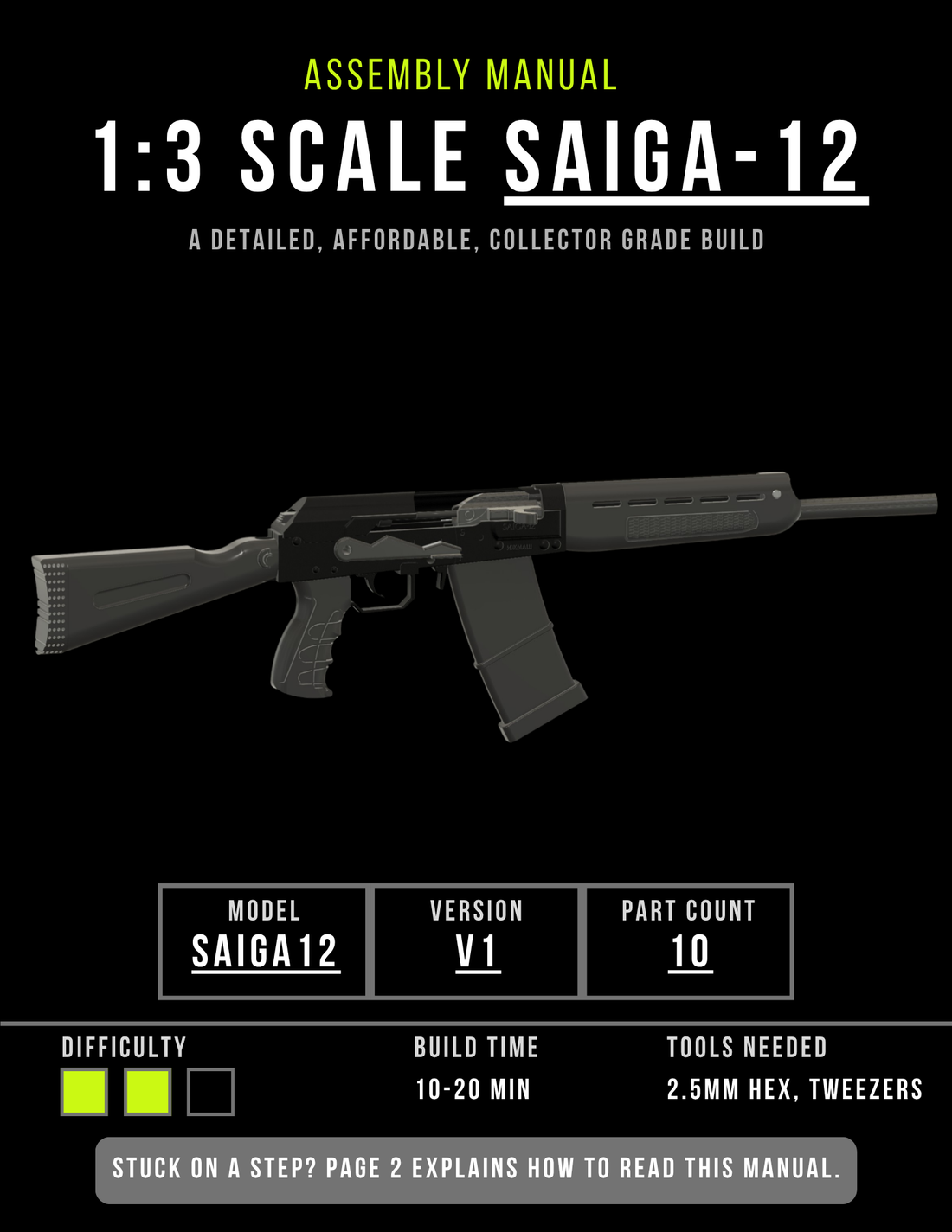 How To assemble your 1:3 scale SAIGA-12 byteguns model
