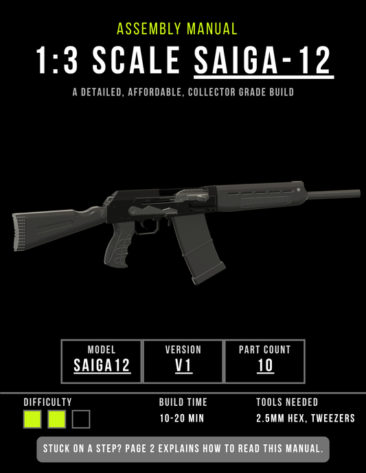 How To assemble your 1:3 scale SAIGA-12 byteguns model