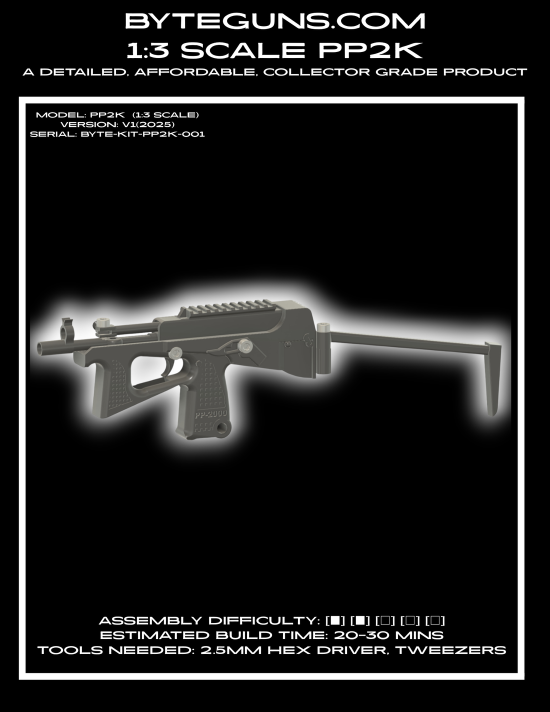 How to build yourNEW PP2K Russian Submachine Gun 1:3 scale model