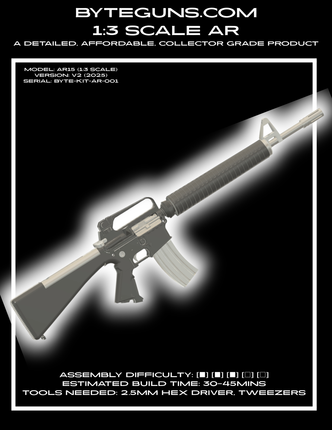 How to assemble and build your NEW ar15 series 1:3 scale rifle