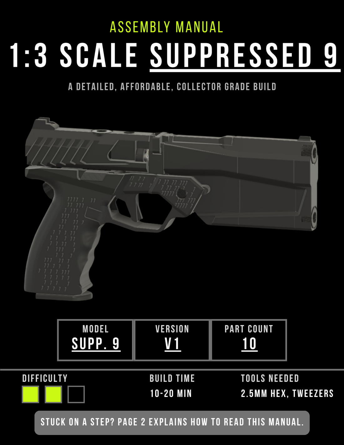 How To Assemble Your NEW ByteGuns Suppresed 9 Maxim9 Inspired 1:3 scale model