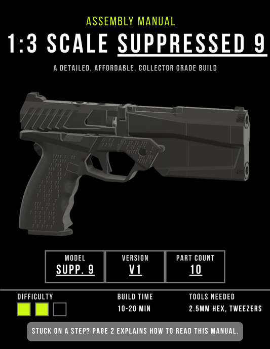 How To Assemble Your NEW ByteGuns Suppresed 9 Maxim9 Inspired 1:3 scale model