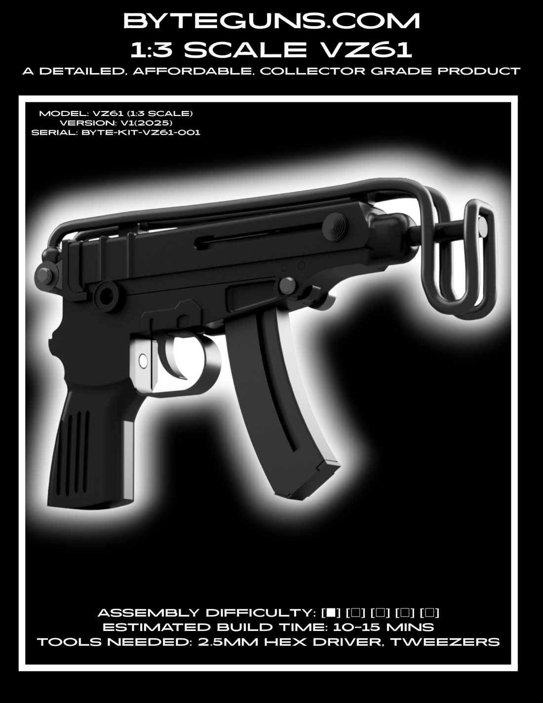 HOW TO ASSEMBLE YOUR 1:3 SCALE VZ61 SKORPION TINY GUN MODEL