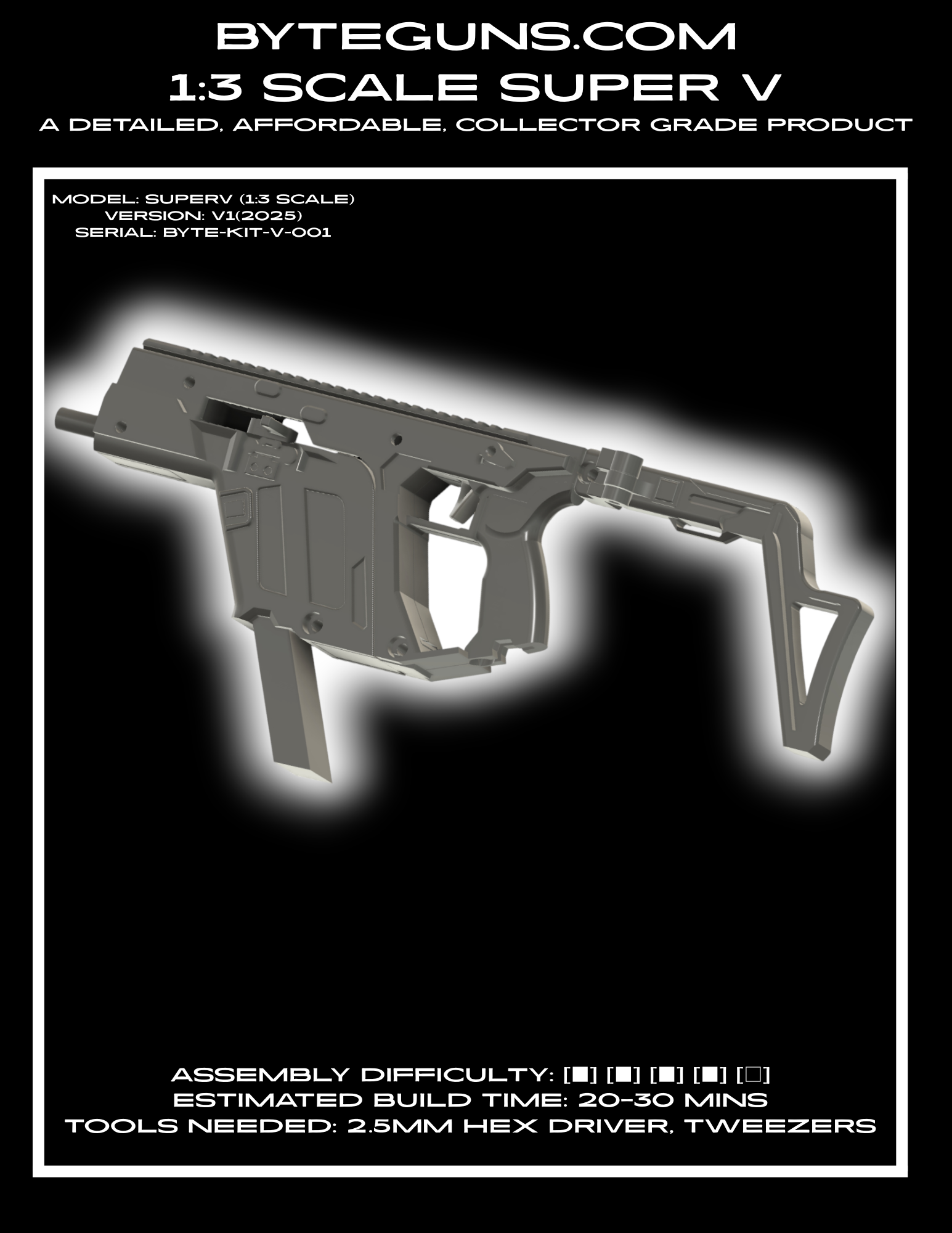 Building your NEW super V recoiless sub machine gun model kit – ByteGuns