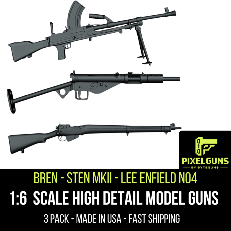 PixelGuns 1:6 Scale 3 Packs | Display Models for Collectors and Figures