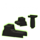 ByteGuns 1:3 scale black resin rail accessories including optics and a vertical grip for miniature model kits