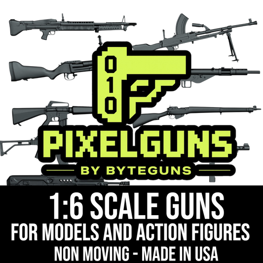 ByteGuns PixelGuns 1:6 scale resin display weapon models for 12 inch action figures and dioramas